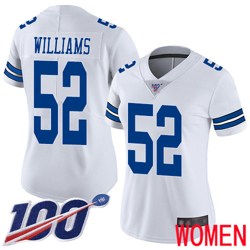 Women Dallas Cowboys Limited White Connor Williams Road #52 100th Season Vapor Untouchable NFL Jersey->women nfl jersey->Women Jersey